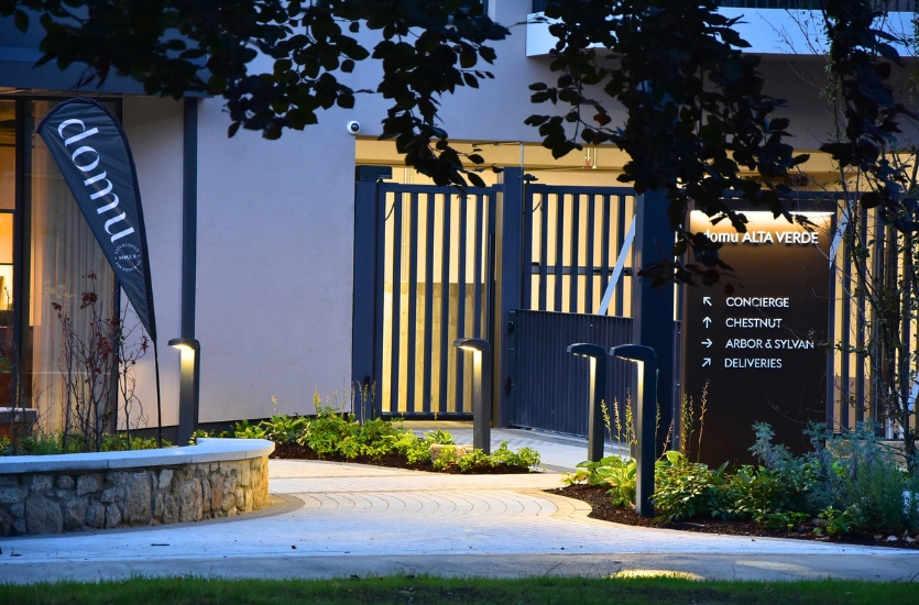 Bollard lighting outside building