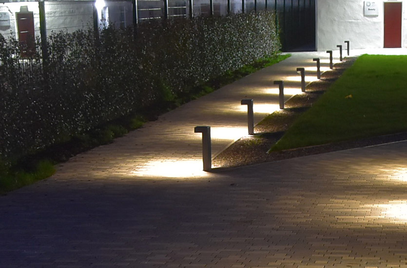 LED Bollards at Night