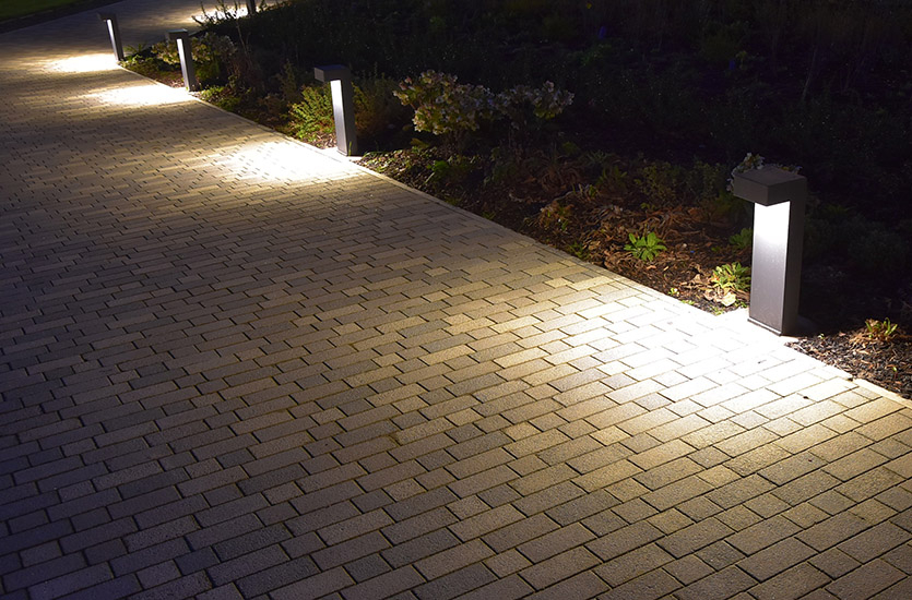 LED Bollard at Night