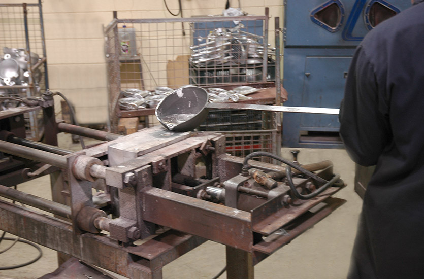 Molten Aluminium poured into Mould