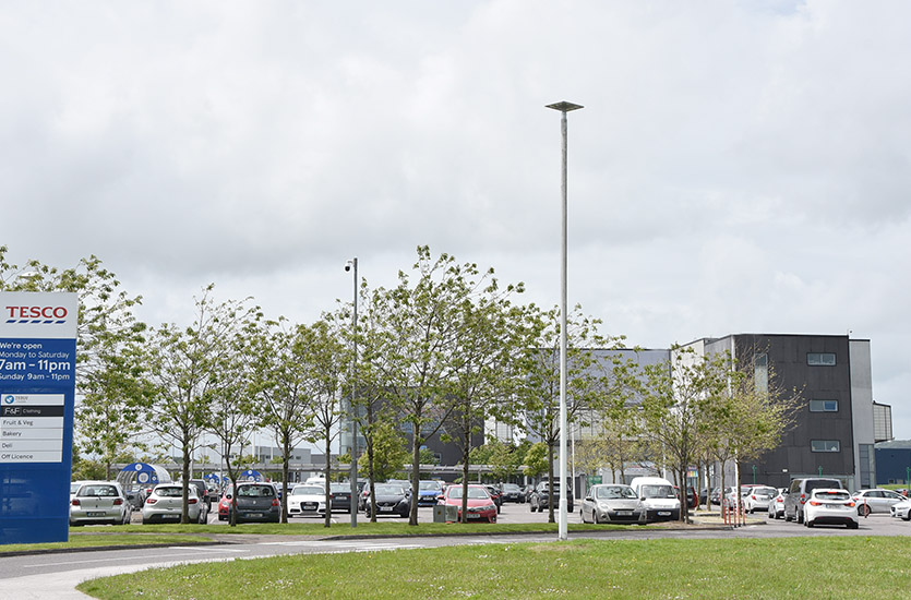 Car Park Lights outside Retail Store Car Park Lights outside Retail Store