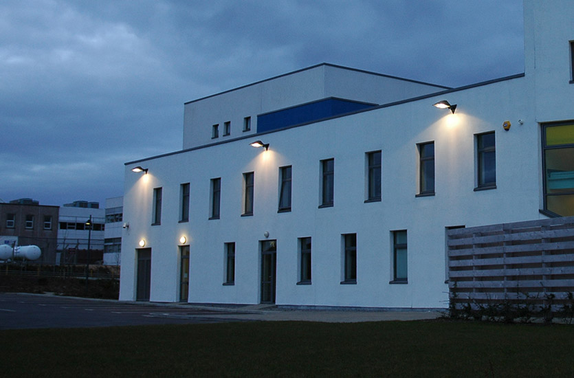 Floodlights on Building