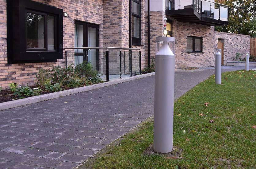 Led Bollards on Pathway