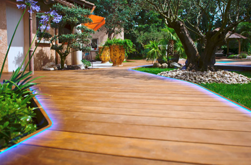 LED Strip Light on Pathway